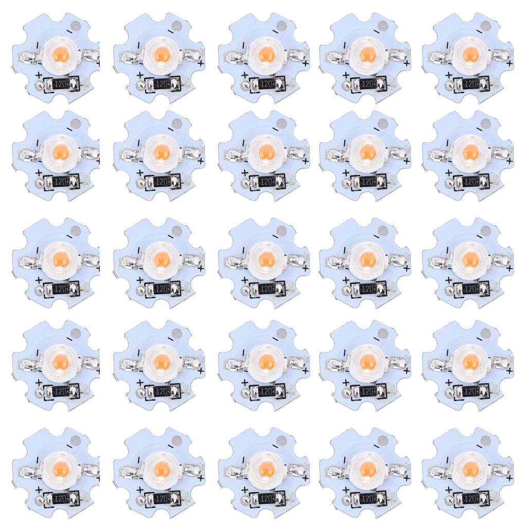 25Pcs 0.5W 5V High Power LED Lamp Bead Light Source Chip with Aluminum PlateUV Purple Light: