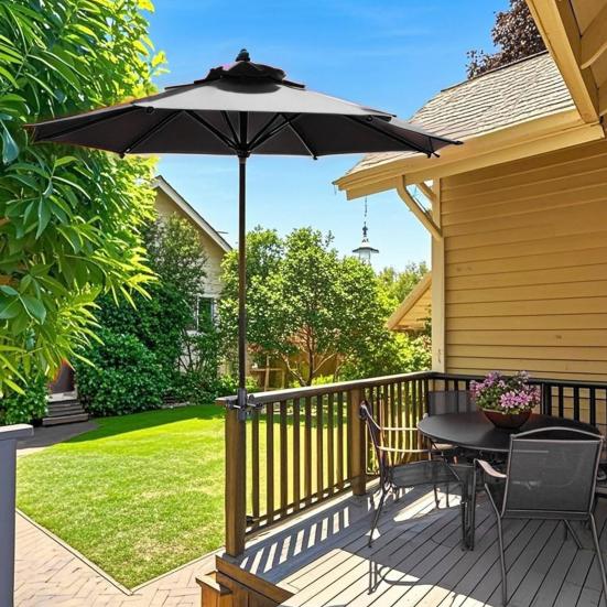 Outdoor Patio Umbrella Clamp Adjustable Yard Market Umbrella Holder Stand Railing Fence Chair Bench Deck Tailgates Umbrella Mount Fixing Clip