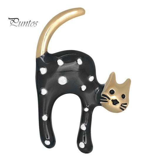 Эмалированная мультяшная брошь в форме пятнистого кота, изысканный значок с лацканами, пальто, шаль, сумка, булавка, аксессуары, ювелирные изделия, подарок