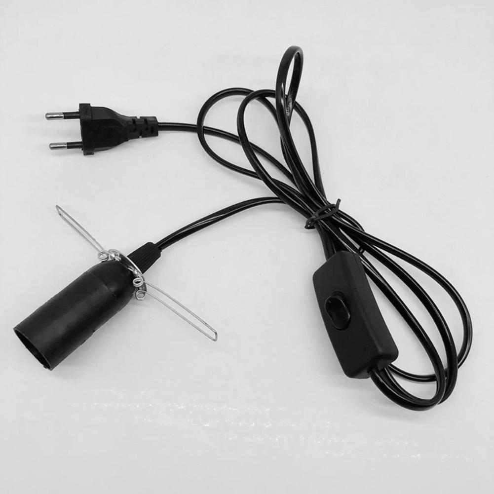 EU Plug E14 Power Cord With On/Off Switch E14 Lamp Base Socket Spring Clip For Salt Lamp Internal Car Extension Cable