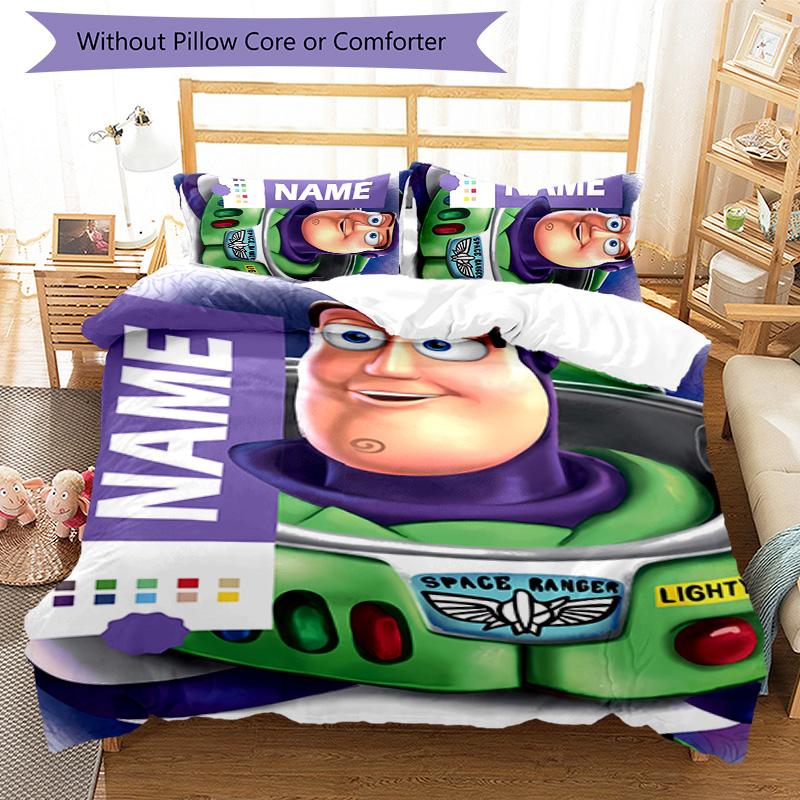 3pcs Toy Story2 Cover Set - Personalized Name, HD Printed Bedding with 1 Cover and 2 Pillowcases - Perfect for Home Decor, Easy Care