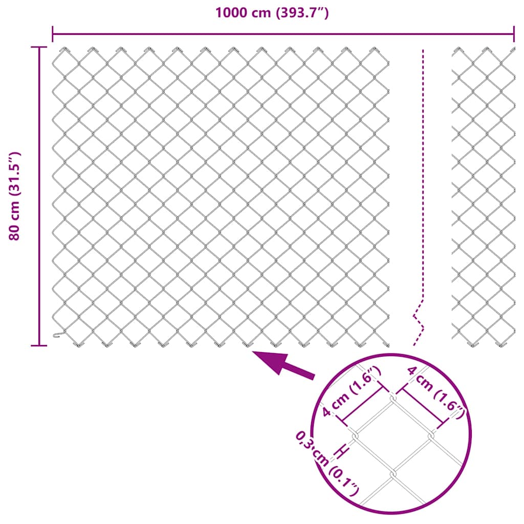 Welded Wire Fence with Concrete Foundation 10 x 0.8 m (W x H)