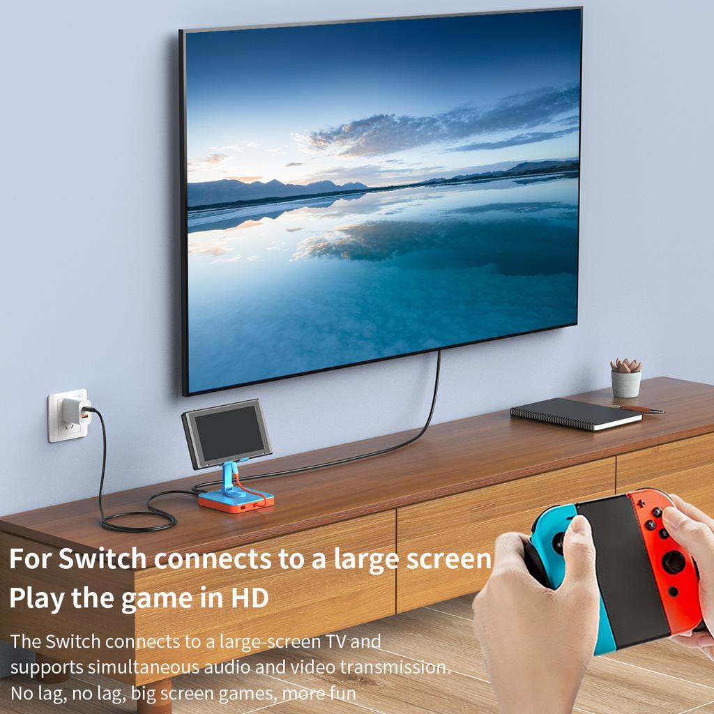 Регулируемая подставка-держатель для телефона 3-в-1 и USB-C концентратор с HDMI 2.0(4K@60 Гц),Порты для зарядки USB 2.0, PD 100 Вт для iPhone 15 iPad Pro