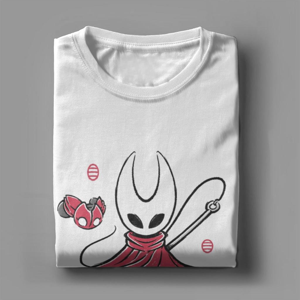 Vintage Hollow Knight Silksong Hornet T-Shirts for Men Round Collar Cotton T Shirts  Short Sleeve Tee Shirt Plus Size Clothes