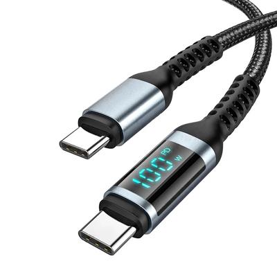 Светодиодный дисплей 100 Вт Кабель USB Type C к USB C 0,5/1,5/2 м Для Huawei iPad Samsung Кабель для быстрой зарядки