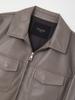 Ikalook Stand Collar Two-Pocket Lambskin Jumper Dljp105