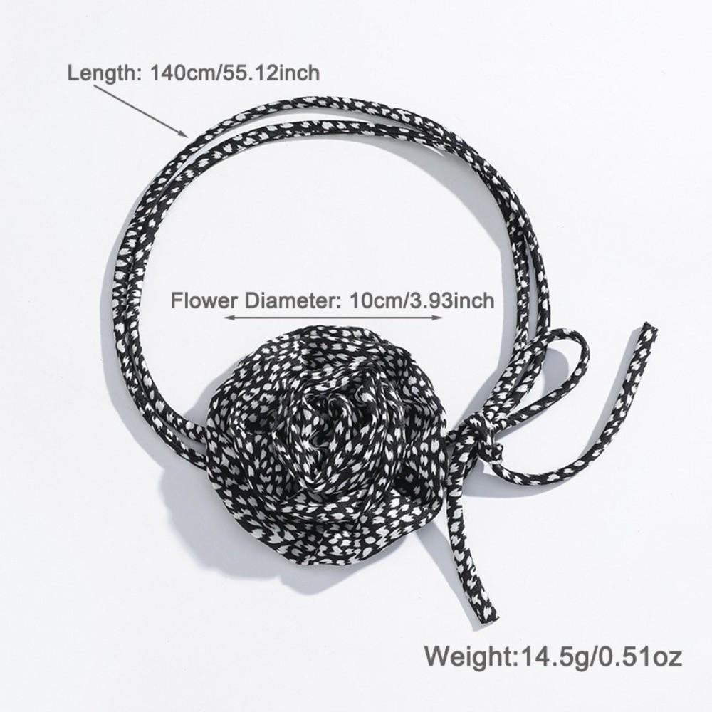 Korean Style Chiffon Necklace Elegant Leopard Print Chocker All-match Flower Clavicle Chain Party