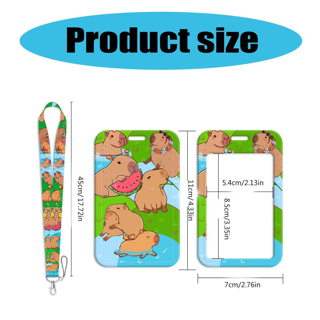 Держатель для бейджа с цветным шнурком, симпатичный держатель для карты, ремешок на шею в виде капибары, подарок для студентов-медсестер