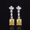 925 Sterling Silver Radiant Cut 8 *10mm Citrine Created Moissanite Sapphire Gemstone Wedding Drop Earrings Fine Jewelry