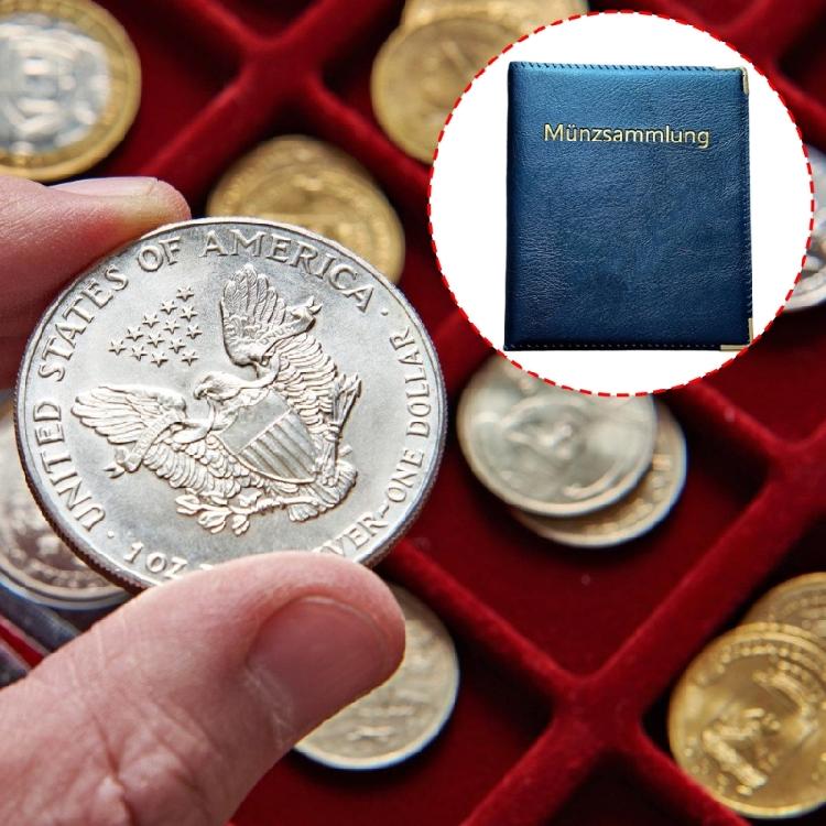 Large Capacity Coin Collection Album 480 Pocket Coin Collecting Album Leather Coin Collection Book for Collector