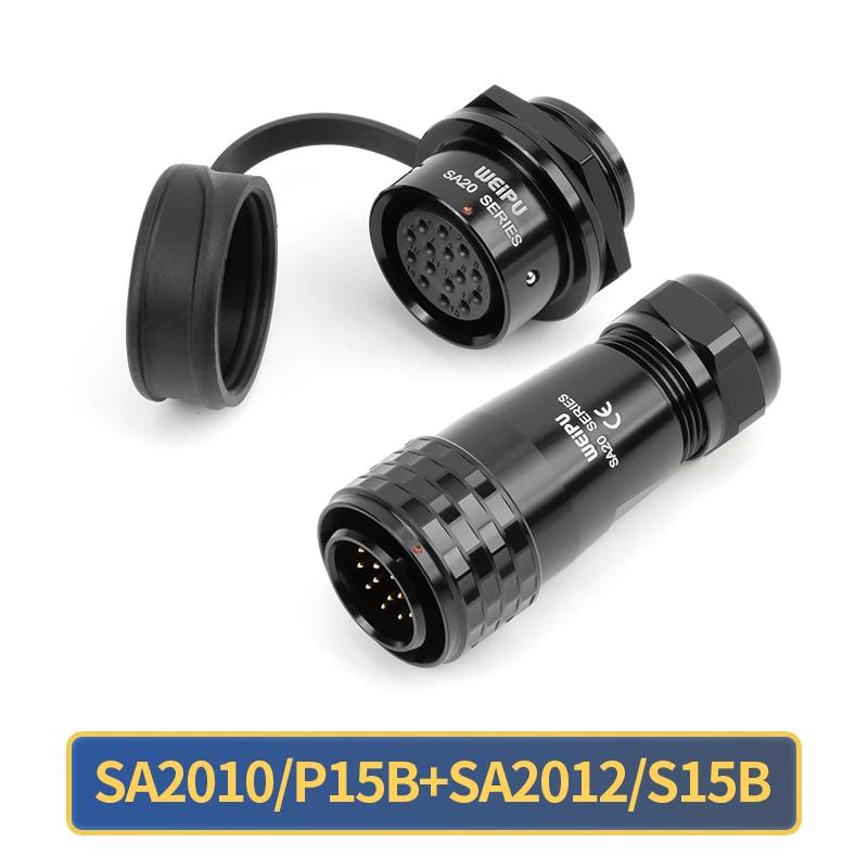 WEIPU Waterproof Power Connector SA20 Series 2-15 Pin Male Plug Female Socket Panel Mount Aviation Connector Electrical Systems