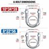 Multifunctional U-shaped Pipe Clamp with Screw Nut Fixed Clamp  Pipes, Building Fasteners