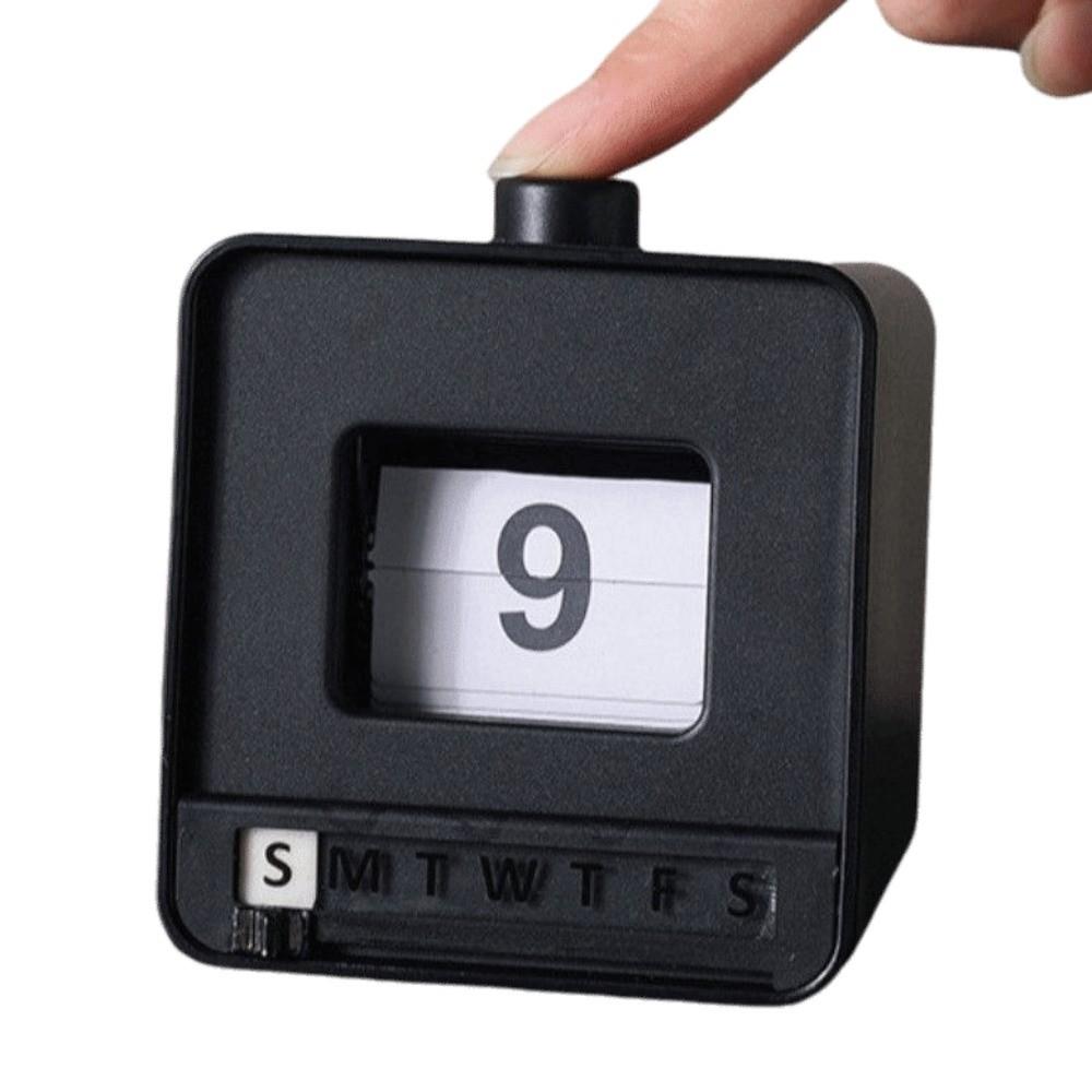 Manual Date Display Perpetual Calendar Push Flip Mechanism Mechanical Calendar  Desk Ornament