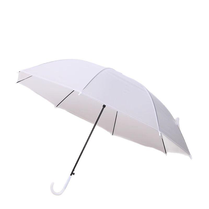 Fully Automatic Japanese Black Kitten Umbrella, Transparent & Reinforced with Long Handle.