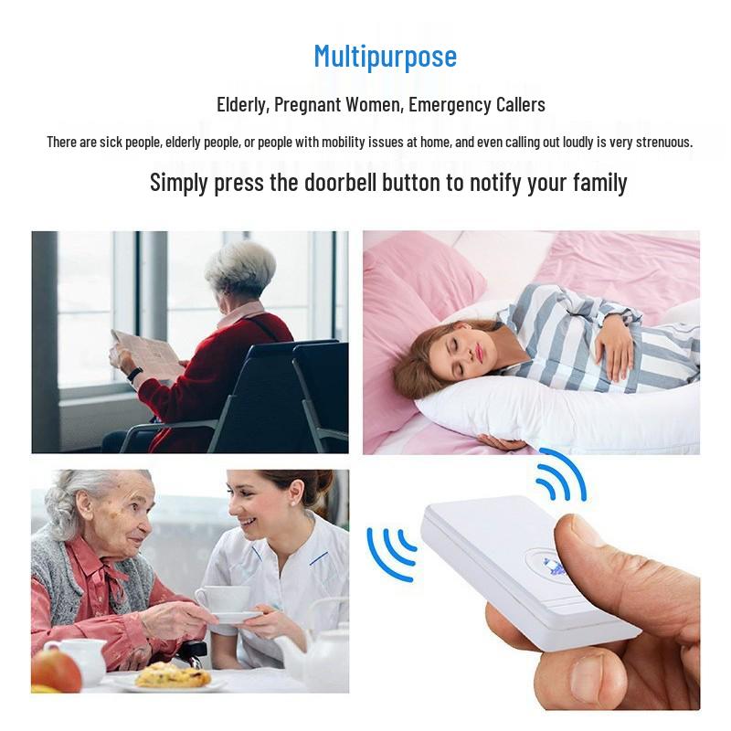 Wireless Outdoor Doorbell: Long-Range, Waterproof, Remote Control, Senior Call Button, Wall-Penetrating Signal