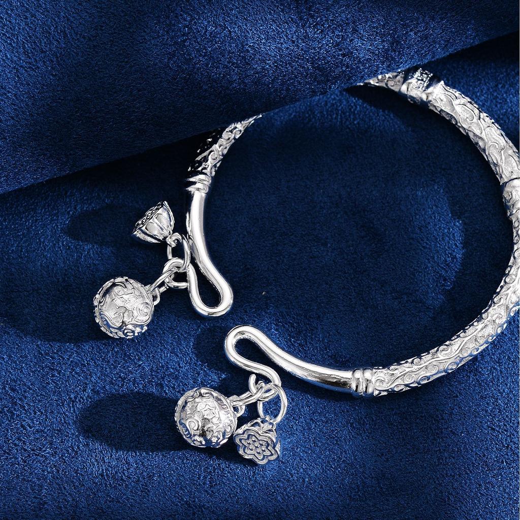 Step By Step Ring Bracelet New Double Palace Bell Bracelet Step By Step Think White Copper Plated Silver Bracelet Jewelry Birthday Gift