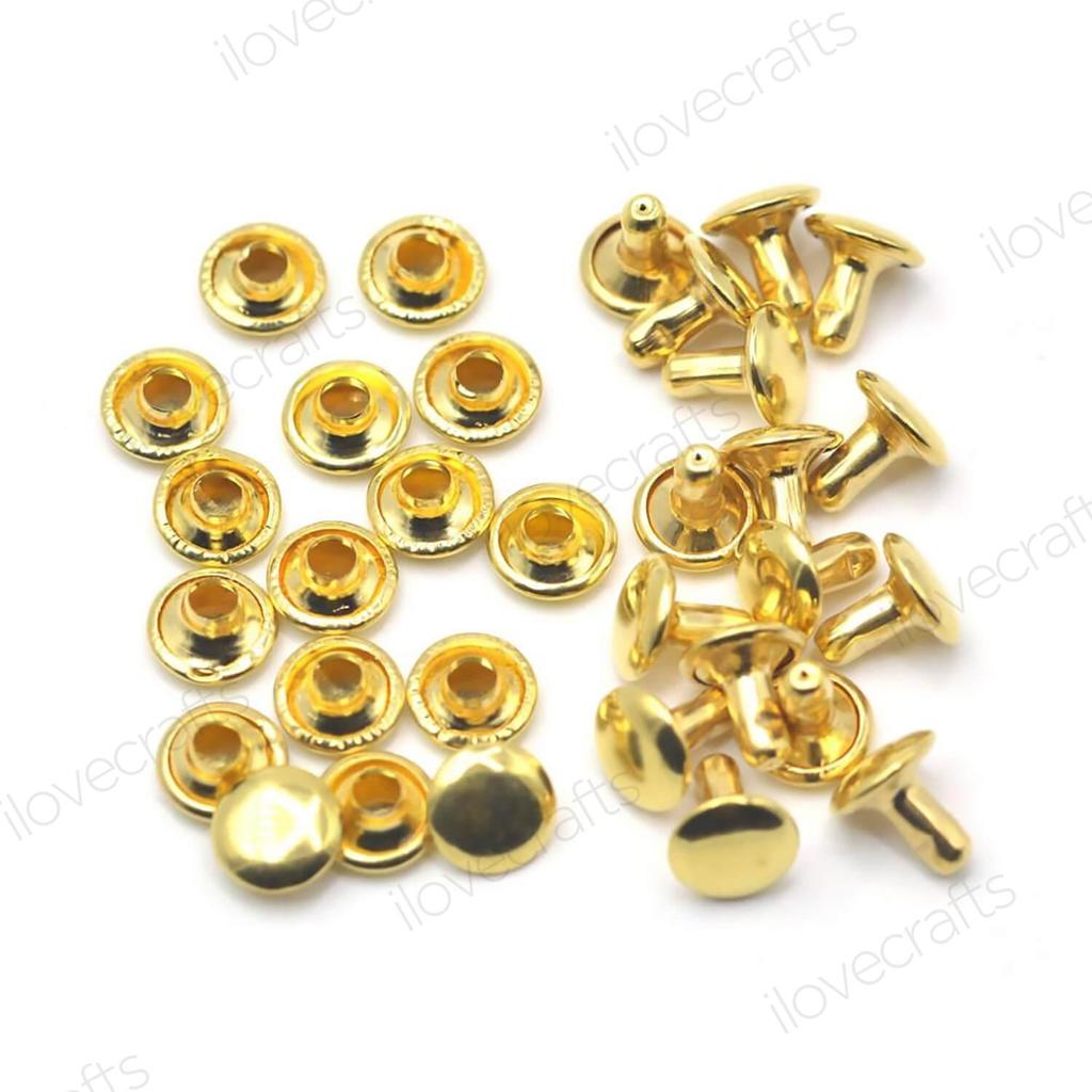 100 комплектов шпилек с заклепками и заклепками для изделий из кожи 5 мм, 6 мм, 7 мм, 8 мм, 9 мм, 10 мм, 12 мм