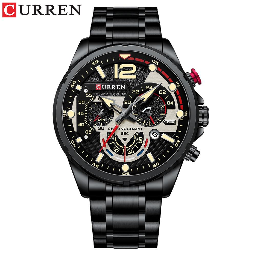 CURREN Watches Men's Sport Quartz Original Chronograph Date Wristwatches Luxury Waterproof Luminous Stainless Steel Watch Man Relogio Masculino