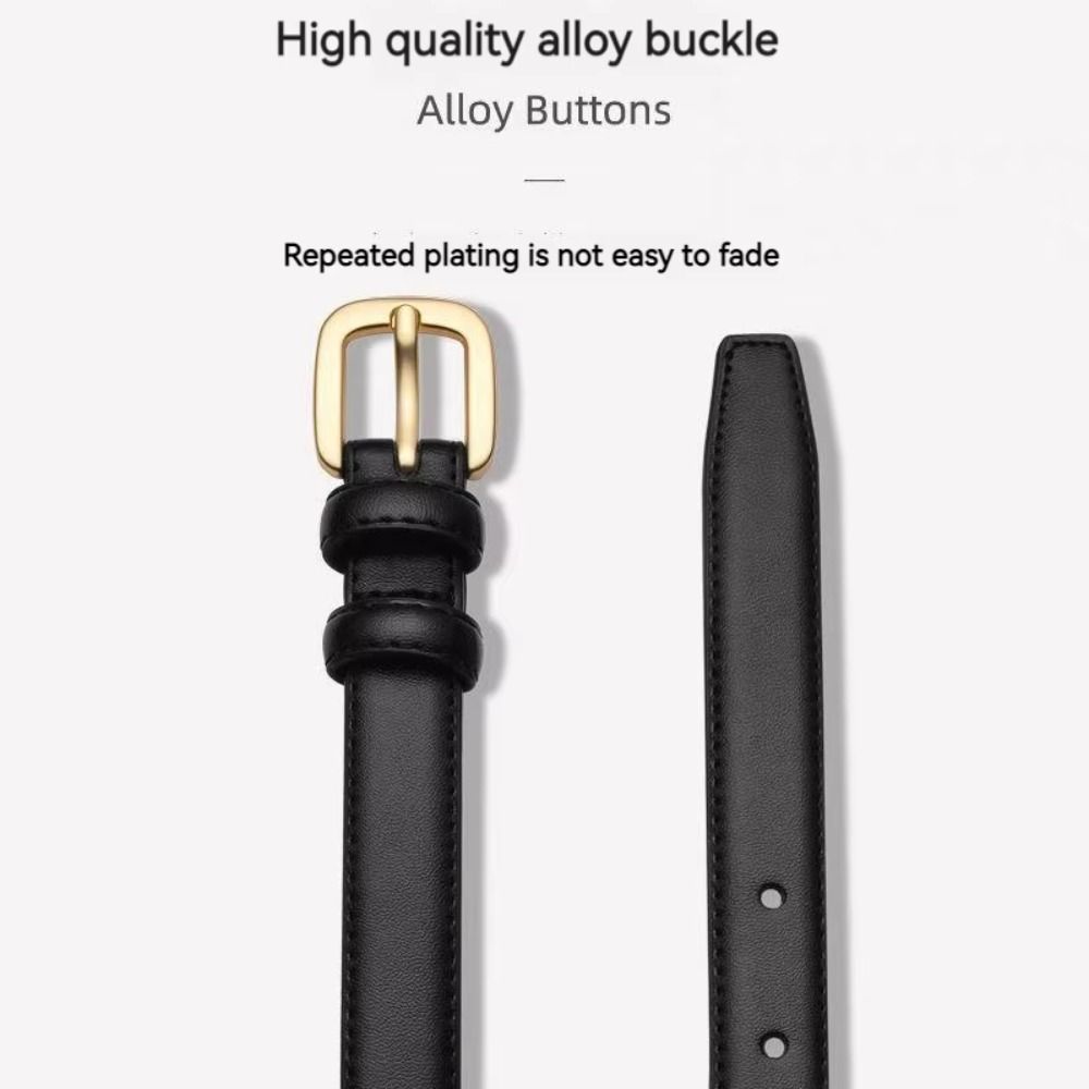 Black Needle Buckle PU Leather Waist Belt with Jeans Belt Korean Style Waistband Daily