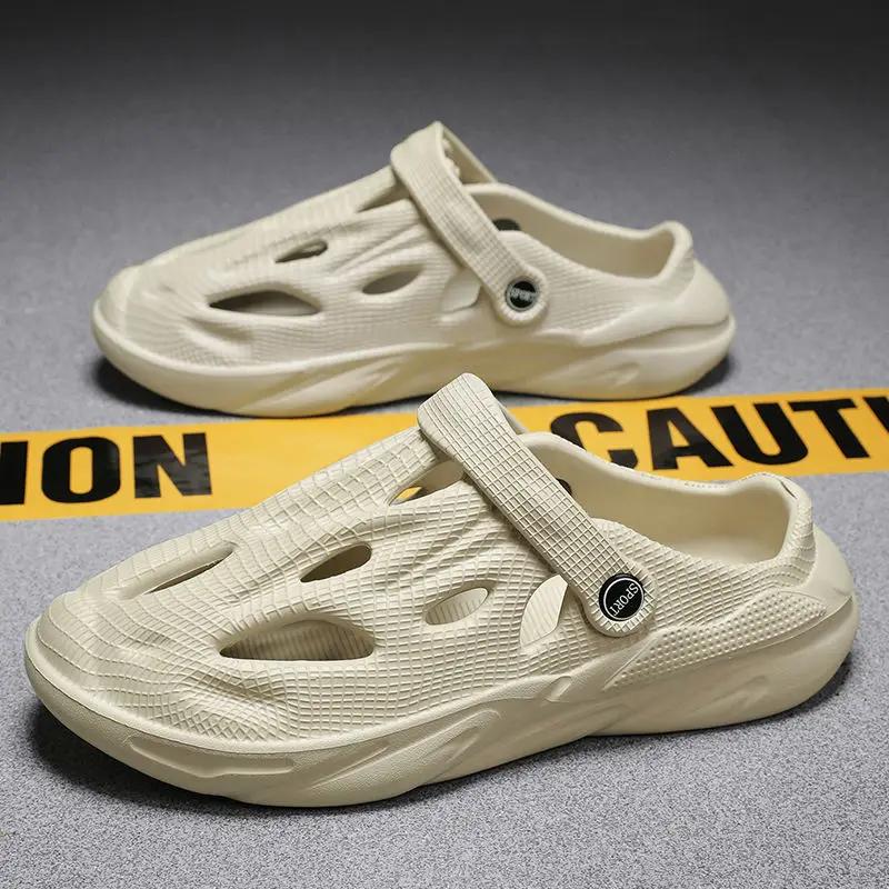 Повседневные сандалии на платформе, мужские тапочки из ЭВА для мужчин, резиновые тапочки 2024 года, недорогие модные элегантные туфли в корейском стиле из ПВХ