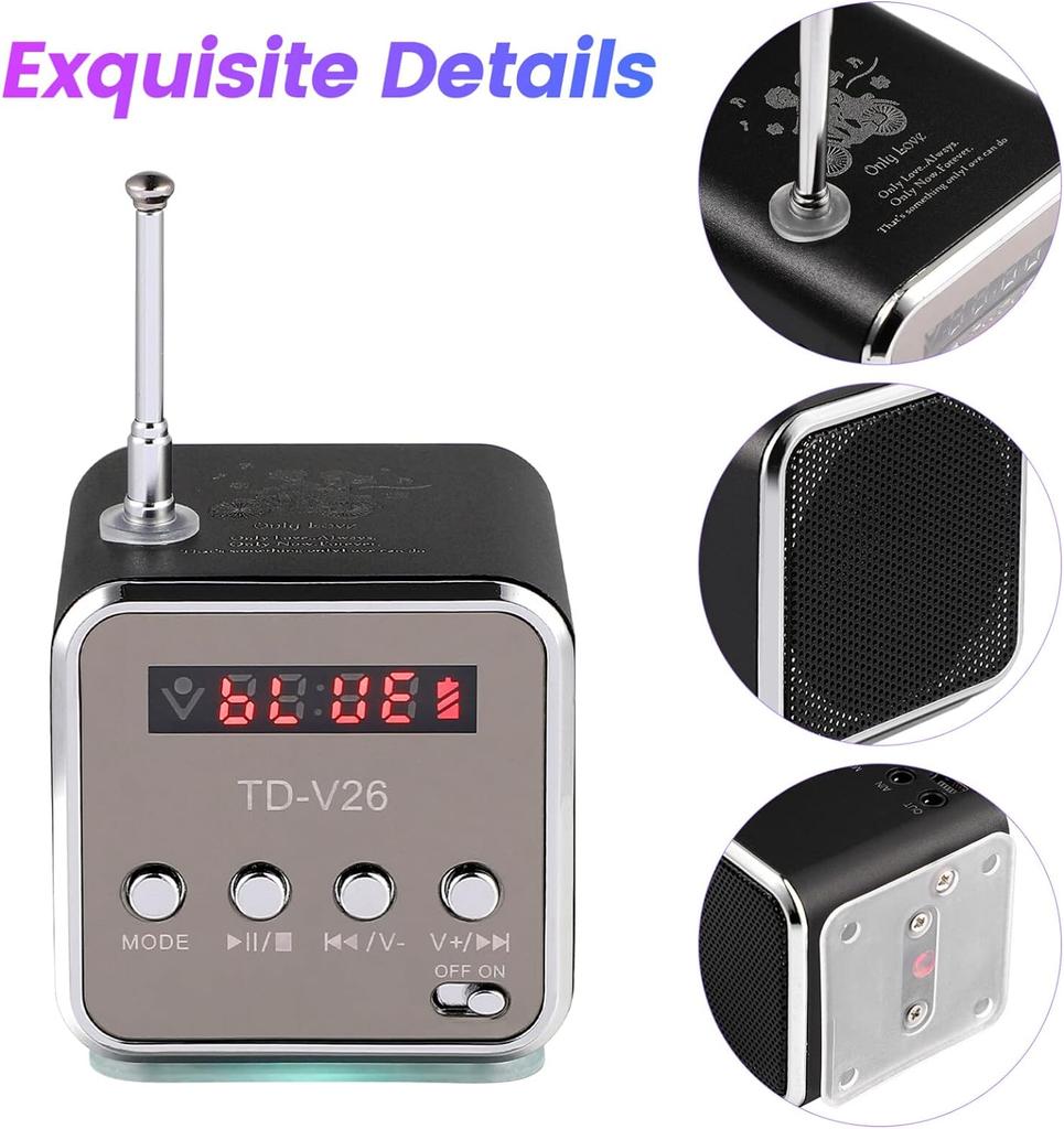 Цифровое радио FM беспроводной Bluetooth динамик, портативный MP3-плеер ЖК-дисплей стерео громкоговоритель поддержка карт SD/TF