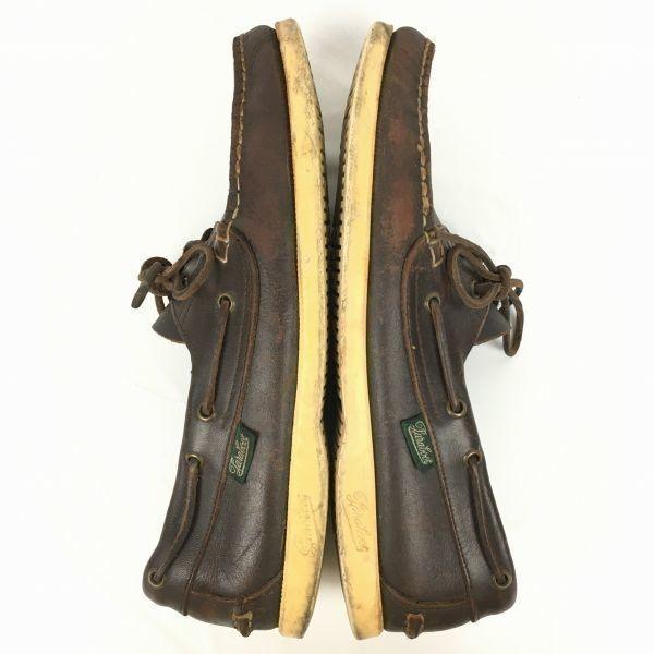 PARABOOT Палубные кожаные туфли темно-коричневые размер 27.0-28.0 мужские(ИСПОЛЬЗОВАЛ)