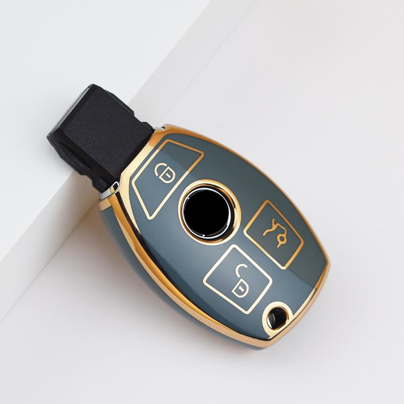 Чехол для ключей из ТПУ с 3 кнопками, чехол для ключей для Mercedes Benz ABCS Class AMG GLA CLA GLC W176 W221 W204 W205, держатель аксессуаров в виде ракушки
