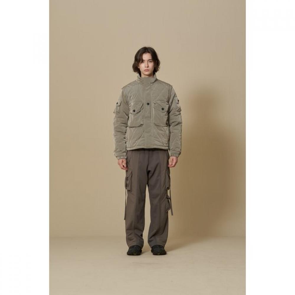 Primaloft Convertible Wave Quilting Jumper  Gray 