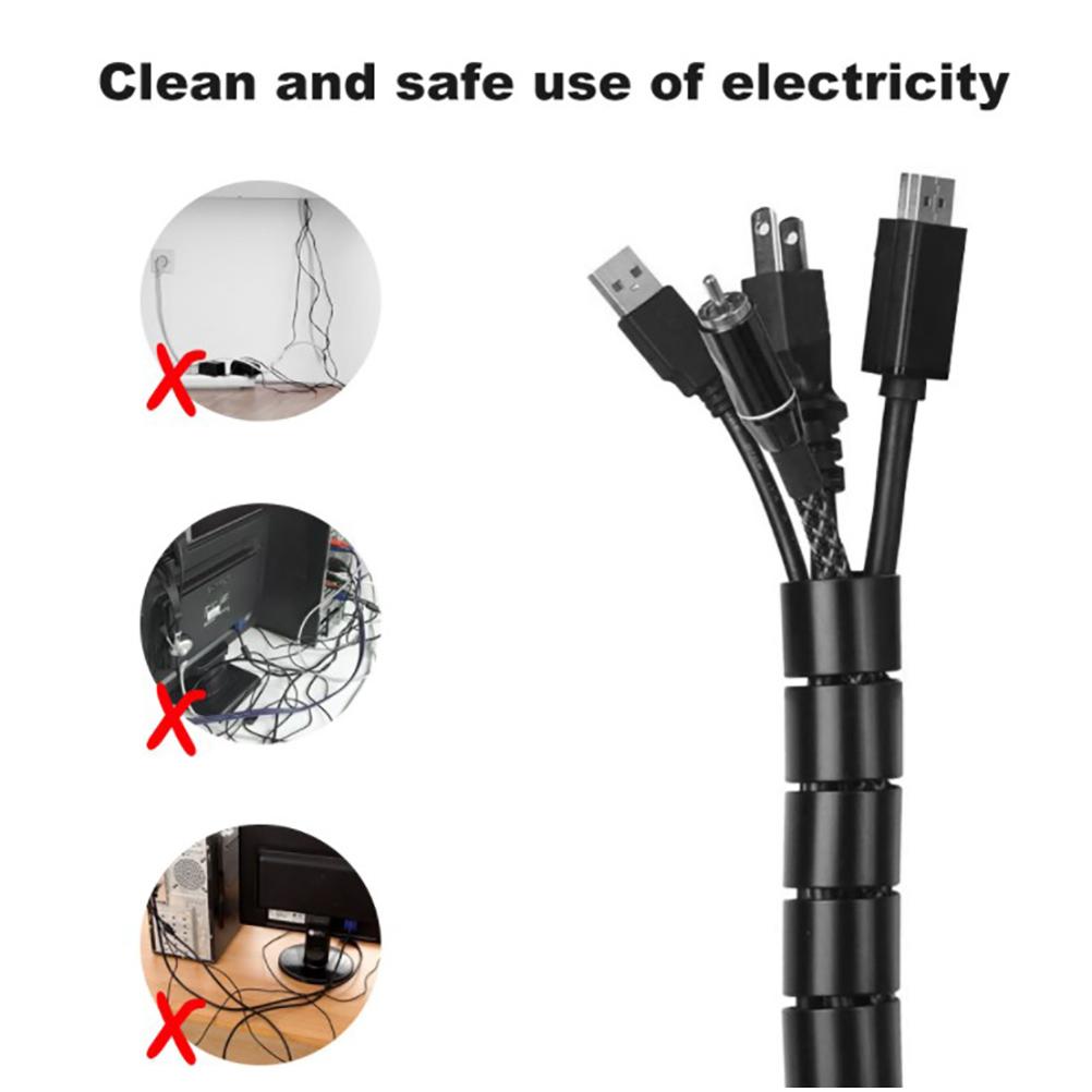 Cable Management Sleeve Flexible Cable Sleeve Wrap Cover Organizer Cable Tube Hider for Home Office