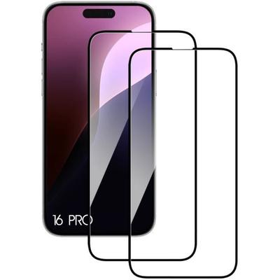 Защитная пленка из закаленного стекла - для iPhone 16 Pro - Комплект из 2 шт. - Защита от царапин - Ударопрочная - 0,3 мм