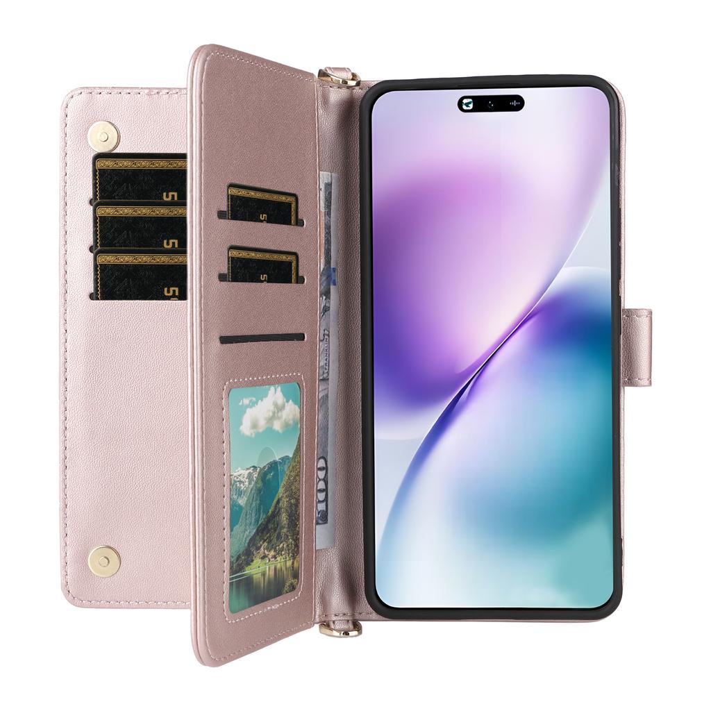 For vivo X200s 5G Stand Wallet Case with Shoulder/Wrist Strap Leather Phone Cover