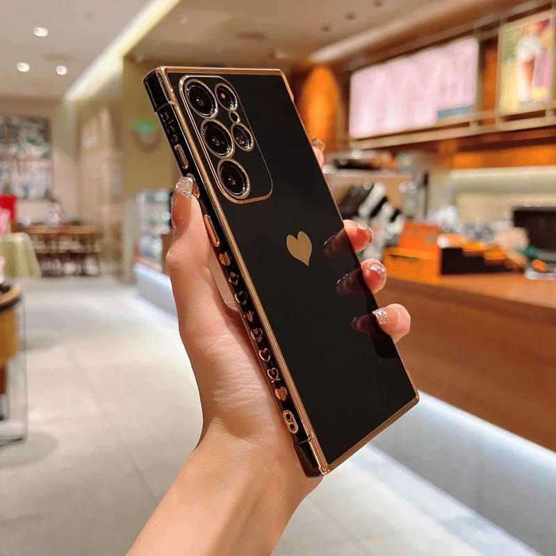 Роскошный чехол для телефона в форме сердца для Samsung Galaxy A52 A13 A53 A12 4G 5G S20 FE S22 S21 Ultra S22 Plus A52s A33 A23 A52s Мягкая обложка