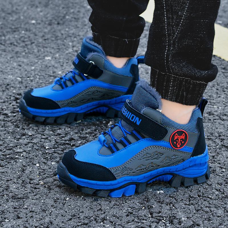 Осенне-зимние детские зимние ботинки с флисом, теплые, нескользящие, износостойкие, для детей, для занятий зимними видами спорта на открытом воздухе, для мальчиков