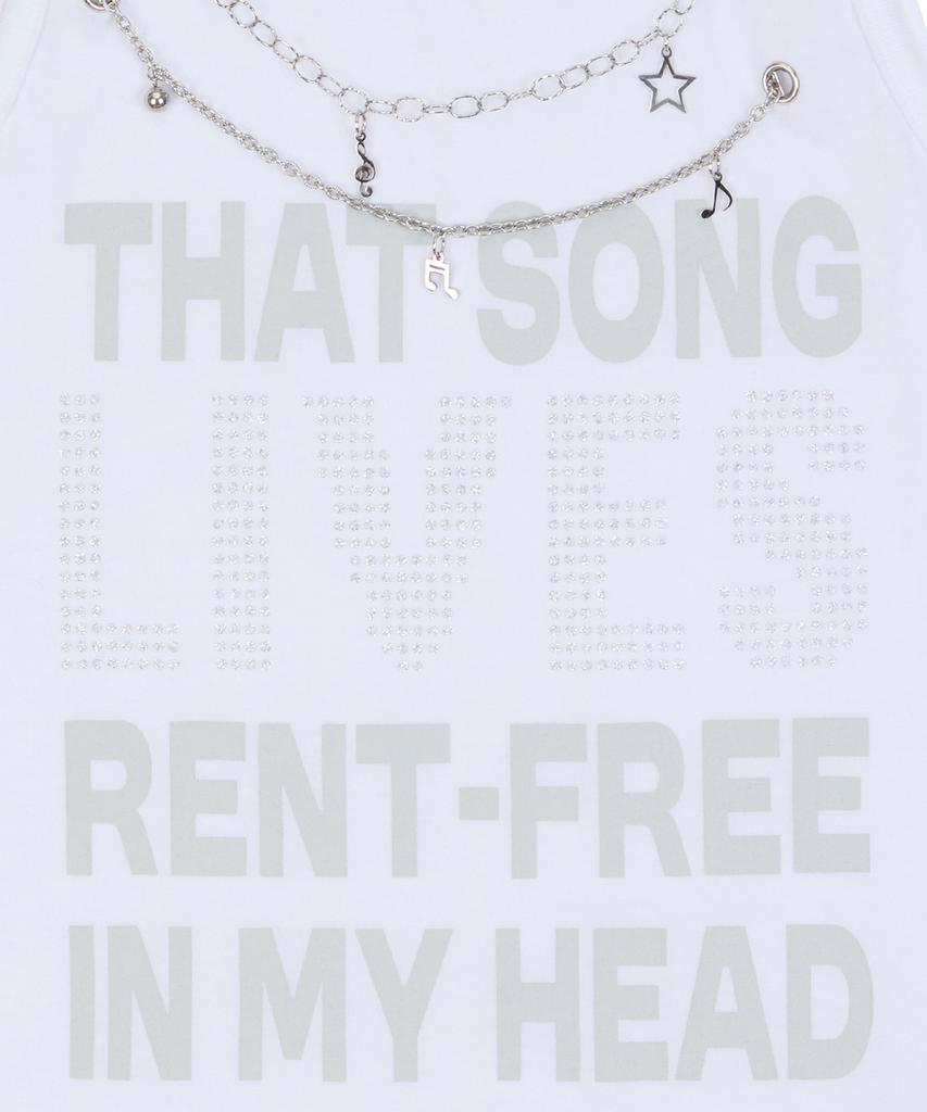 LUVISTRUE Sy Necklace Song Sleeveless Tee(White)