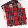 Рождественский красный клетчатый шарф женский зимний теплый ретро сеньорский новый подарочный шарф шаль студенческий