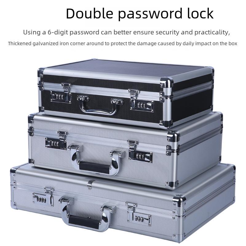 Портативный ящик для инструментов из алюминиевого сплава с замком для хранения оборудования, документов и наличных денег