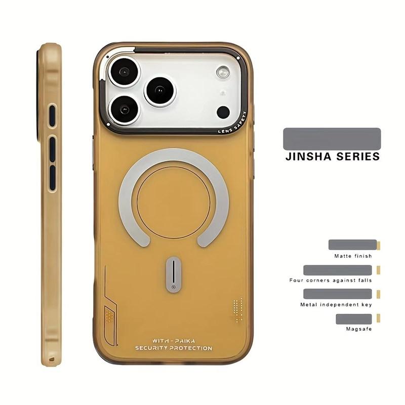 Роскошный Новый Магнитный Пескоструйный Полупрозрачный Чехол для IPhone 17 Air 16 15 14 13 Pro Max Защита Камеры Ударопрочный Чехол