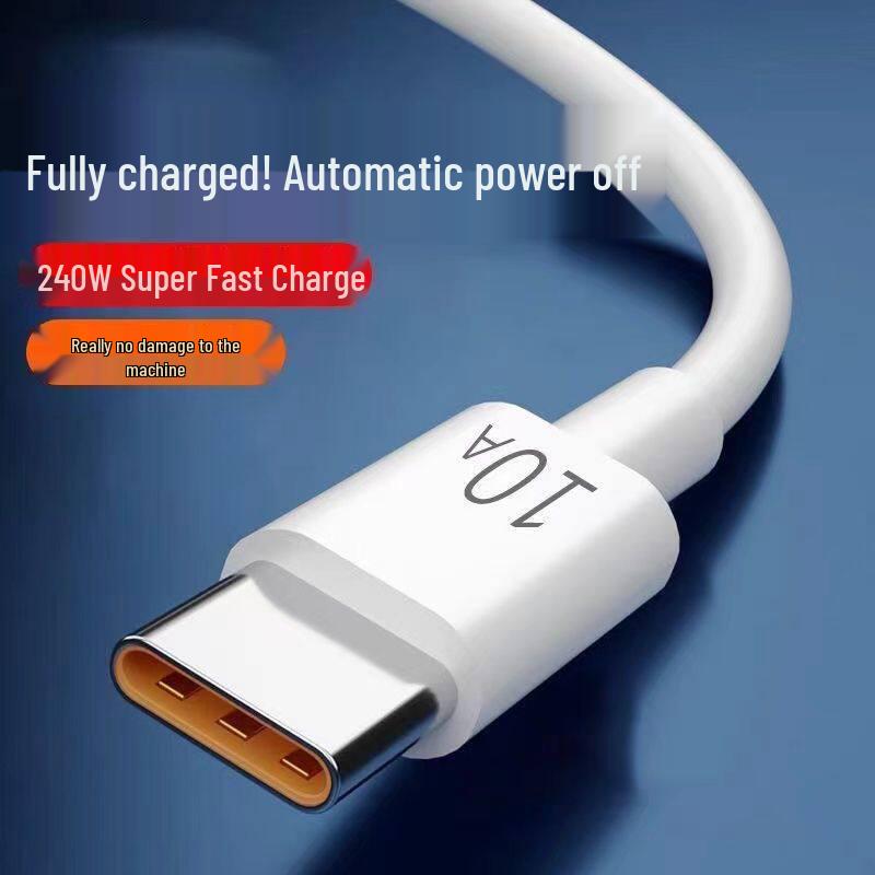 Сверхбыстрый кабель для передачи данных 10A 100W для смартфонов Huawei, VIVO, Xiaomi, Honor