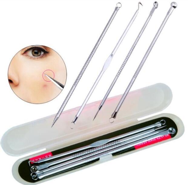 4Pcs/set Acne Blackhead Removal Stainless Pimple Spot Comedone Extractor Beauty Face Clean Care Tools Facial Pore Cleanser