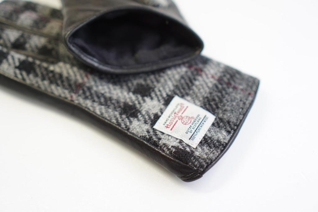 Перчатки из кожи и твида Harris 'Спящая овечка' с закругленными краями. Идеально подходят для карт-бой, газетчика, на плечо и для идеального рождественского женского (SD2003-BKWHRD) -