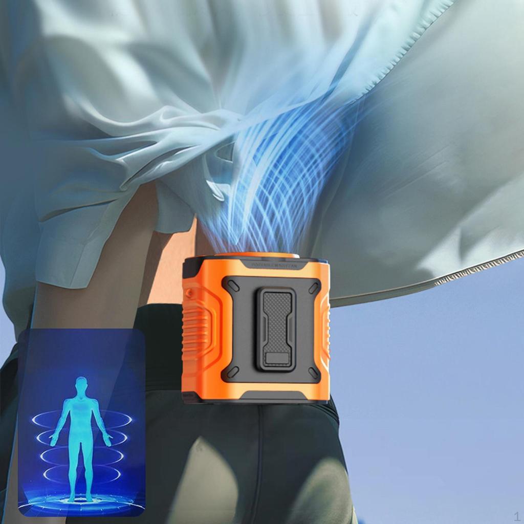 Регулируемый вентилятор с креплением на талии, 100 скоростей и шейным шнуром для персонального охлаждения