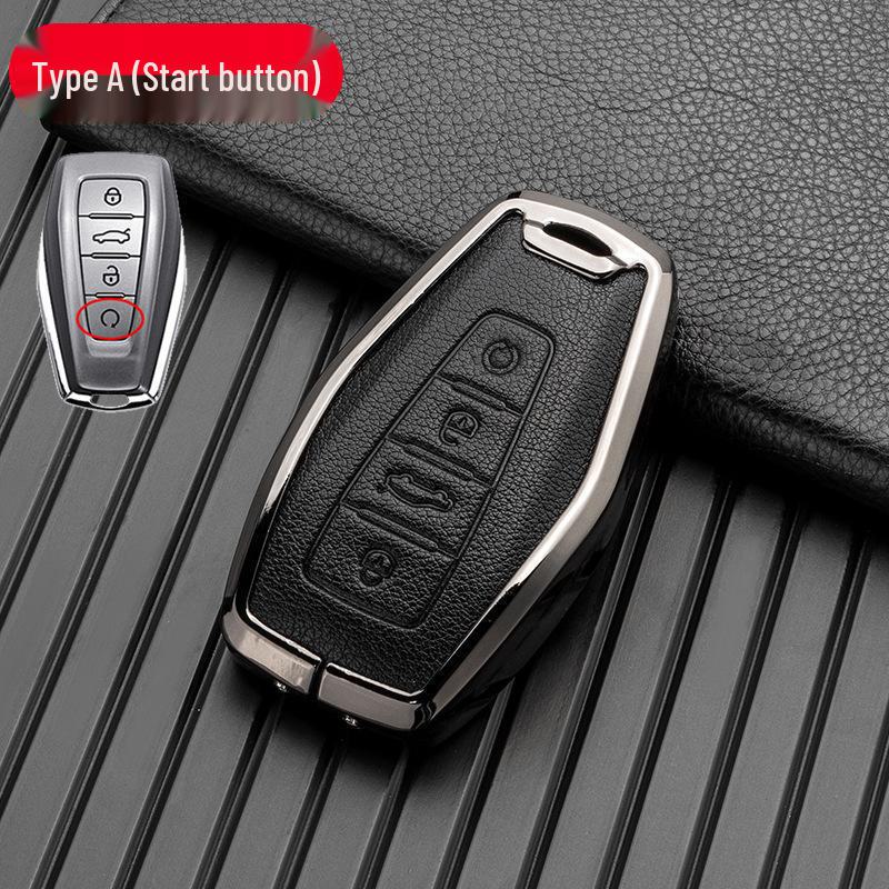 Alloy Leather Key Cover for Geely Models: Dihao, Binyue, Binrui, Bo Yue, Xingyue L, Xingrui