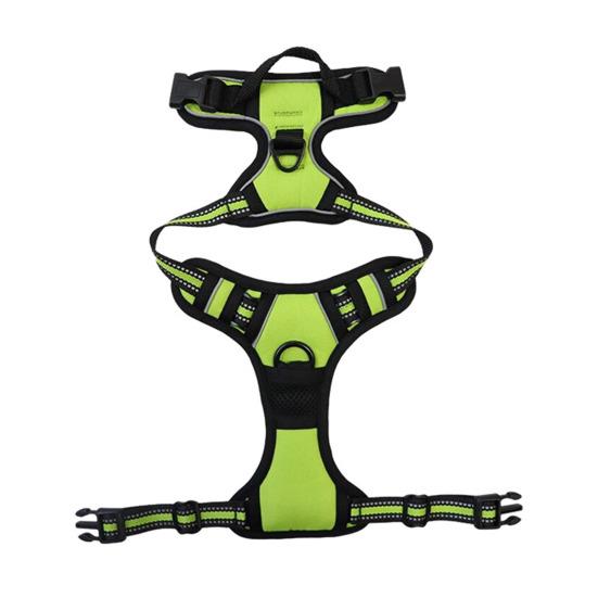 Шлейка для собаки с ручкой, дышащая, регулируемая, с мягкой подкладкой, светоотражающая, не тянущая, с передней клипсой для прогулок, тренировок, охоты