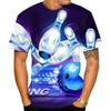 Interesting and Innovative Men's T-shirt, 3D Bowling Print Shirt, Casual, Neutral, Round Neck, Comfortable Top, Summer Fashion Trend
