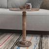 56 Cm Hand Carved Round Mango Wood Sofa Table