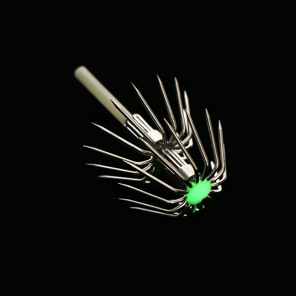 Fishing Tackle Wood Shrimp Lures Plastic Baits Octopus Squid Lure Hooks Umbrella hook Glow in Dark