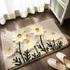 Flower Print Bathroom Cashmere Thickening Mat Bath Non-slip Carpets In Wash Basin Bathtub Floor Rug Shower Room Doormat Memory Foam 3D Pad