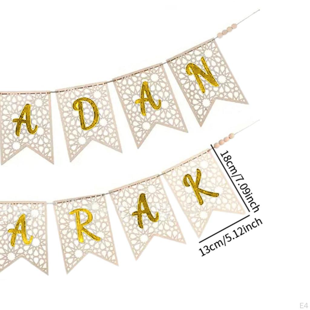 Eid Mubarak Banner Pull Flag for Ramadan Celebration Decor Muslim Party Supplies