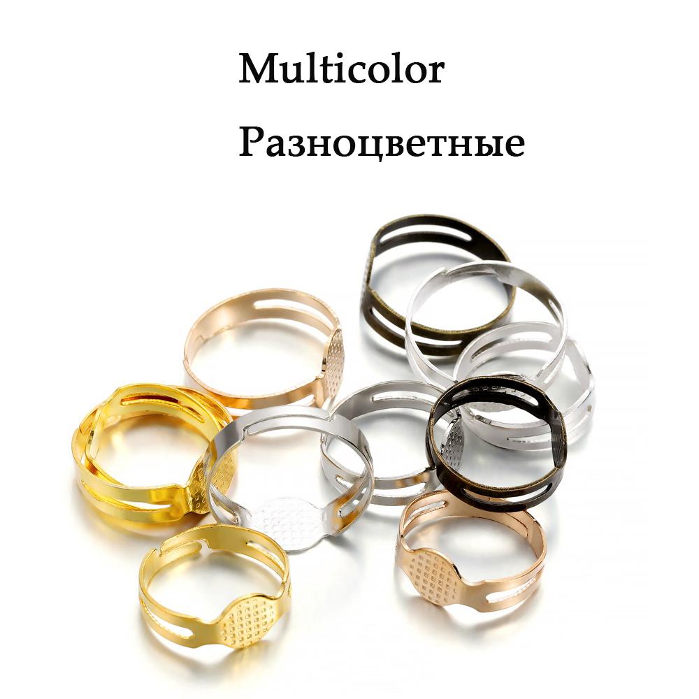40Pcs/Lot 7/8mm Adjustable Gold Plated Ring Settings Base Blank for DIY Rings Jewelry Findings Making Accessories Supplies