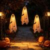 Outdoor Spooky Yard Ornaments Scary Ghost Decor, Bat Print Hanging Decor for Porch Lighted Ghosts Tree, Glow-in-the-Dark Halloween Decoration